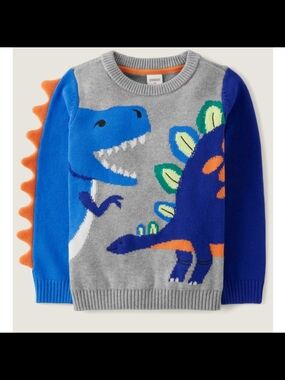 Gymboree Gray Knit Dino Sweater, 8